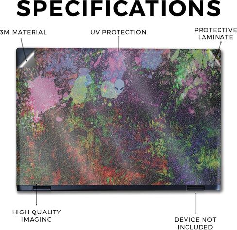 Glossy Glitter Laptop Skin Compatible with Alienware M16 R2 (2024) - Paint Drip - Premium 3M Vinyl Protective Wrap Decal Cover - Easy to Apply | Crafted in The USA by MightySkins in Kuwait