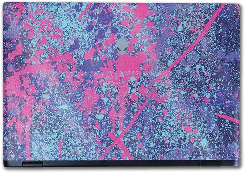 Glossy Glitter Laptop Skin Compatible with Alienware M16 R2 (2024) - Vibrant Splatter - Premium 3M Vinyl Protective Wrap Decal Cover - Easy to Apply | Crafted in The USA by MightySkins in Kuwait