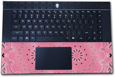 Glossy Glitter Laptop Skin Compatible with Alienware M16 R2 (2024) - Pink Bandana - Premium 3M Vinyl Protective Wrap Decal Cover - Easy to Apply | Crafted in The USA by MightySkins in Kuwait