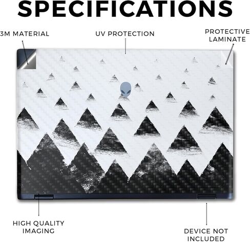Carbon Fiber Laptop Skin Compatible with Alienware M16 R2 (2024) - Black Hills - Premium 3M Vinyl Protective Wrap Decal Cover - Easy to Apply | Crafted in The USA by MightySkins in Kuwait