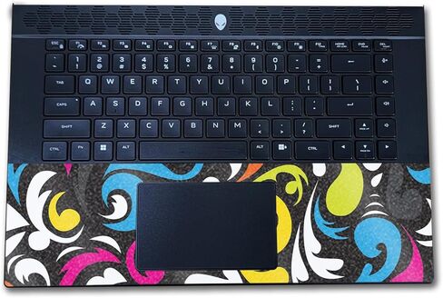 Glossy Glitter Laptop Skin Compatible with Alienware M16 R2 (2024) - Swirly - Premium 3M Vinyl Protective Wrap Decal Cover - Easy to Apply | Crafted in The USA by MightySkins in Kuwait