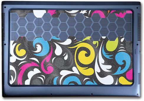 Glossy Glitter Laptop Skin Compatible with Alienware M16 R2 (2024) - Swirly - Premium 3M Vinyl Protective Wrap Decal Cover - Easy to Apply | Crafted in The USA by MightySkins in Kuwait