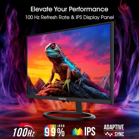 شاشة Sceptre مقاس 27 بوصة IPS 2K QHD 2560 x 1440 75 هرتز Edgeless DisplayPort HDMI مكبرات صوت مدمجة باللون الأسود in Kuwait