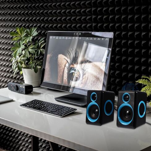 Cabilock مكبر صوت صغير USB 2.0 سلكي للكمبيوتر المكتبي والكمبيوتر المحمول مكبر صوت للكمبيوتر المنزلي والمكتب الصوت المحيطي مع طاقة تيار مستمر 5 فولت in Kuwait