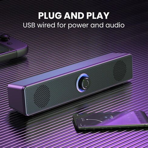 Wired PC Stereo Speakers with 3.5mm Jack, Clear Audio Compact Desktop Speakers for Laptop Monitor Home Office Gaming Multimedia in Kuwait