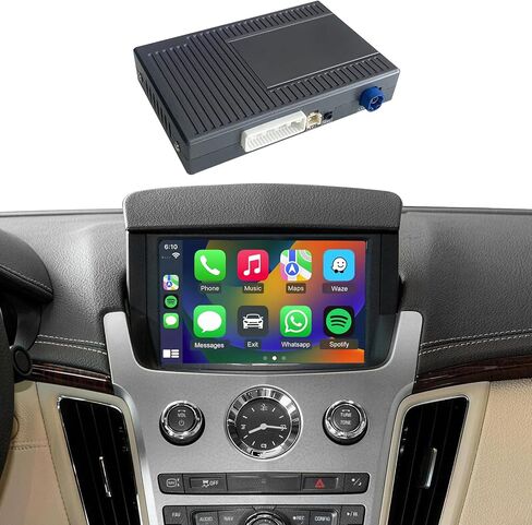 واجهة CarPlay اللاسلكية وAndroid Auto المتوافقة مع مجموعة Cadillac CTS 2009-2013 التحديثية، تدعم الكاميرا الأصلية، عجلة القيادة، صوت AUX وميكروفون، تحافظ على جميع وظائف راديو OEM in Kuwait