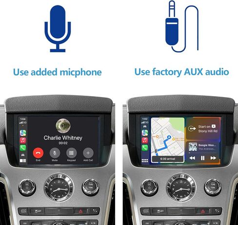 واجهة CarPlay اللاسلكية وAndroid Auto المتوافقة مع مجموعة Cadillac CTS 2009-2013 التحديثية، تدعم الكاميرا الأصلية، عجلة القيادة، صوت AUX وميكروفون، تحافظ على جميع وظائف راديو OEM in Kuwait