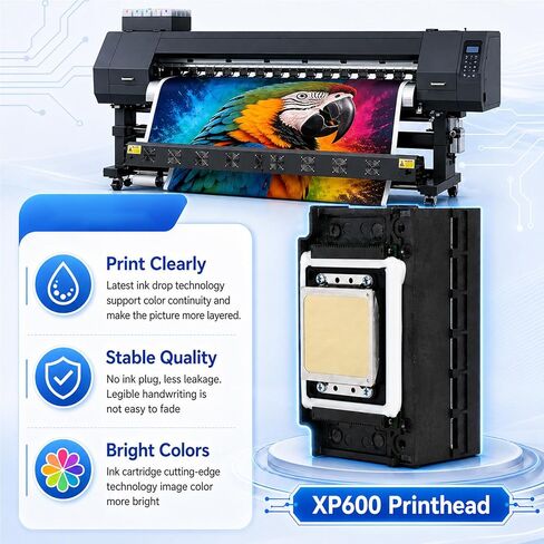 XP600 Printhead Replacement for UV DTF Printers, High-Precision 6 Color Print Head for XP600 XP601 XP510, Smooth Ink Flow & Anti-Clogging Nozzle, with 2 PCS 29 Pins Data Cable in Kuwait