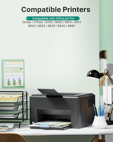 مجموعة خراطيش الحبر 950XL 951XL متوافقة مع حزمة كومبو خراطيش الحبر HP 950 951 لطابعة HP OfficeJet Pro 8600 8610 8630 8620 8615 8625 8100 276DW 251DW (4 عبوات أسود سماوي أرجواني أصفر) in Kuwait