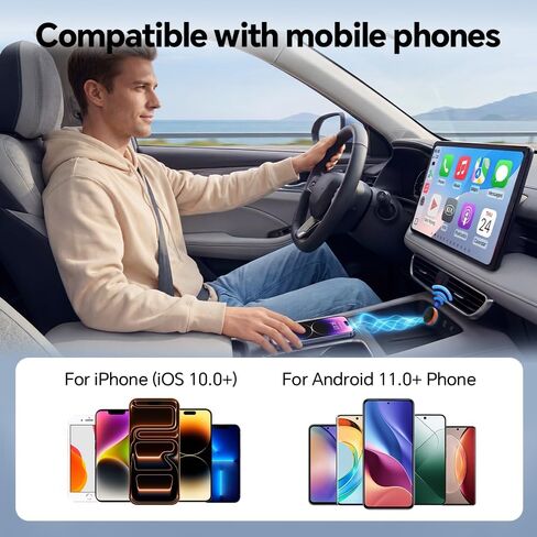 Carlinkit Mini Ultra 3 Wireless CarPlay Adapter, Wireless Android Auto Adapter, Convert OEM Wired to Wireless Dongle, USB-A/C Plug & Play, Auto-Connect, OTA Upgrade, Orange in Kuwait