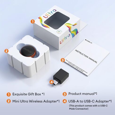 Carlinkit Mini Ultra 3 Wireless CarPlay Adapter, Wireless Android Auto Adapter, Convert OEM Wired to Wireless Dongle, USB-A/C Plug & Play, Auto-Connect, OTA Upgrade, Orange in Kuwait
