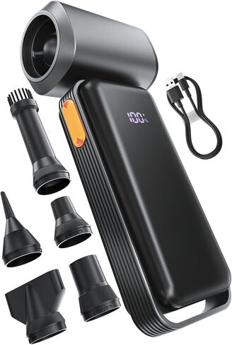 DooGooCoo Super Compressed Air Duster-150,000RPM Electric Air Duster [Longer Runtime, Max Airflow] Mini Air Blower 5-Gear Adjustable with HD Display, Cleaning for PC,Computer,Keyboard,Car,Outdoor in Kuwait