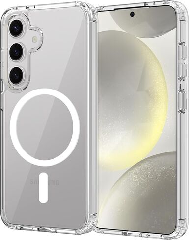 for Samsung Galaxy S24 Case Clear, Anti-Yellowing 6.2 Inches Slim Fit Heavy Duty Protection Wireless Charging Compatible Lightweight Shockproof Anti-Slip Transparent Protective Phone Cover in Kuwait