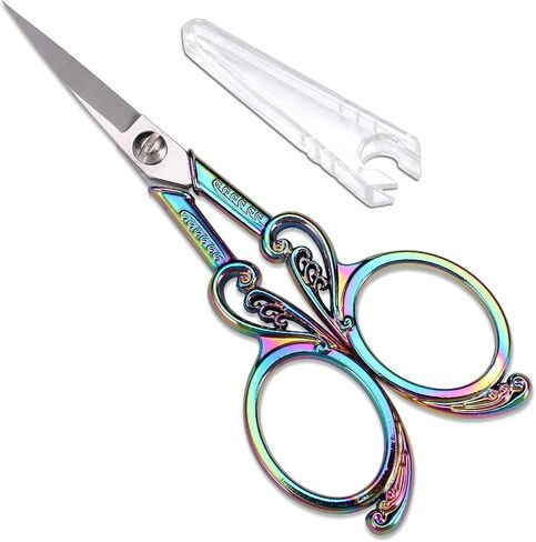 Embroidery Scissors, Small Precision Sewing Scissor Sharp Pointed Tip Detail Shears for Craft Art Needlework Threading Cutting, 4.5in Rose Gold Vintage Style in Saudi Arabia