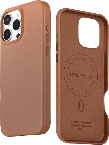 طبعة لونلي | جلد إيطالي - لهاتف iPhone 16 Pro Max - حافظة هاتف من الجلد الإيطالي المحبب بالكامل - تطوير زنجار فريد - حبر أسود in Kuwait