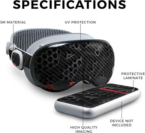 Carbon Fiber Skin Compatible with Apple Vision Pro - Tech Web - Premium 3M Vinyl Protective Wrap Decal Cover - Easy to Apply | Crafted in The USA by MightySkins in Kuwait