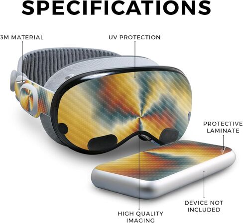 غلاف من ألياف الكربون متوافق مع Apple Vision Pro - Eye of The Storm - غطاء لاصق واقٍ من الفينيل الفاخر 3M - سهل الاستخدام | صُنع في الولايات المتحدة الأمريكية بواسطة MightySkins in Kuwait