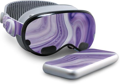 Skin Compatible with Apple Vision Pro - Lavendar Acrylic - Premium 3M Vinyl Protective Wrap Decal Cover - Easy to Apply | Crafted in The USA by MightySkins in Kuwait