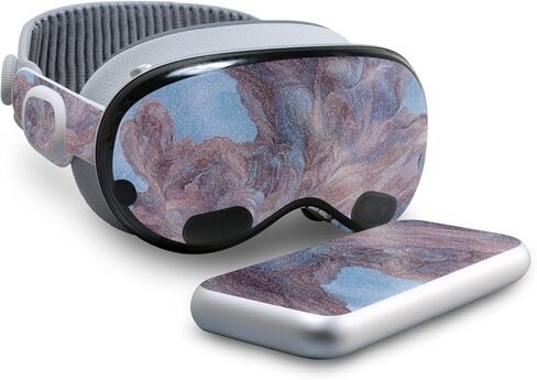 Glossy Glitter VR Skin Compatible with Apple Vision Pro - Monsoon - Premium 3M Vinyl Protective Wrap Decal Cover - Easy to Apply | Crafted in The USA by MightySkins in Kuwait