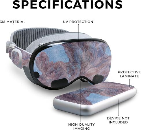 Glossy Glitter VR Skin Compatible with Apple Vision Pro - Monsoon - Premium 3M Vinyl Protective Wrap Decal Cover - Easy to Apply | Crafted in The USA by MightySkins in Kuwait