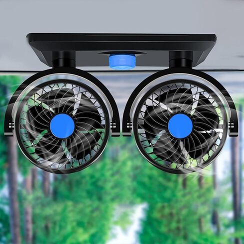 SUNGOOYUE Dual Head USB Fan for Car, 360 Degree Rotatable Portable Dashboard Fan with Super Quiet Performance, for RV Truck Office Vehicle Cooling in Kuwait