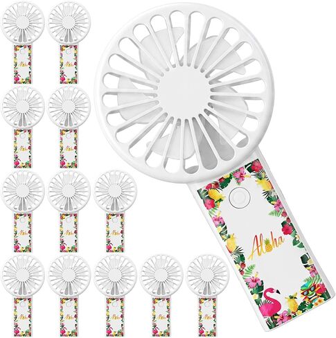 12 Pack Hawaii Theme Portable Handheld Fan USB Rechargeable Mini Personal Eyelash Fan with 3 Speeds for Hawaii Party Summer Pool Party Favor in Kuwait