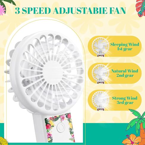 12 Pack Hawaii Theme Portable Handheld Fan USB Rechargeable Mini Personal Eyelash Fan with 3 Speeds for Hawaii Party Summer Pool Party Favor in Kuwait