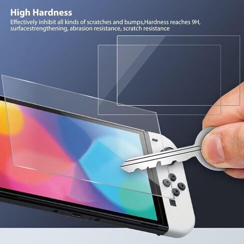 حقيبة حمل سوداء + غطاء شفاف + قطعتين من الزجاج المقسى الشفاف المتوافق مع طراز Nintendo Switch OLED (مع أغطية الإبهام) in Kuwait