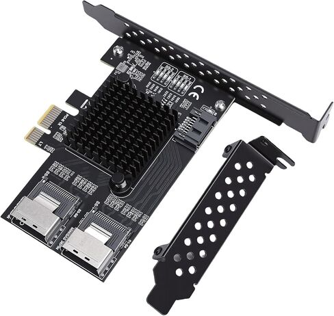 Zopsc PCIe to Serial ATA Adapter, 2 Port SFF8087 to 9 Ports Expansion Card with RTL9101 Chip for NAS Desktop Server, Support in Kuwait