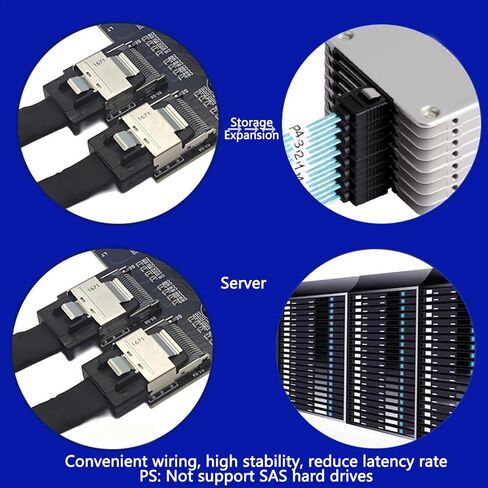 Zopsc PCIe to Serial ATA Adapter, 2 Port SFF8087 to 9 Ports Expansion Card with RTL9101 Chip for NAS Desktop Server, Support in Kuwait