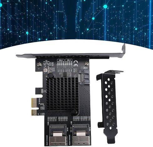 Zopsc PCIe to Serial ATA Adapter, 2 Port SFF8087 to 9 Ports Expansion Card with RTL9101 Chip for NAS Desktop Server, Support in Kuwait