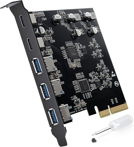 بطاقة PCIe USB 3.2 Gen 2 بسرعة 10 جيجابت في الثانية، وبطاقة توسيع USB ذات 5 منافذ مع منفذين USB C و3 منافذ USB-A، ومحول PCI Express 3.0 x4 للكمبيوتر المكتبي، وSSD خارجي، وسماعة رأس VR، ومحطة عمل، ونقل البيانات فقط in Kuwait