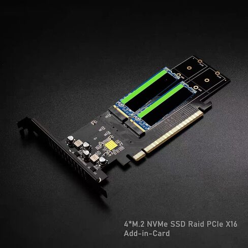 ordinarYone PCIe4.0 to NVMe Expansion Card Supporting 4Port HDDs Slots RAIDs 0 1 5 and 10 and Aluminum Heat Sink for Stable Storage in Kuwait