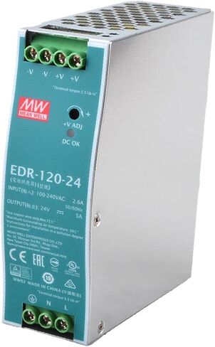 GFZ EDR-120-24 120W Industrial Switching Power Supply 24VDC 5A Output, 85-264VAC Input for LED Lighting, Communication Systems in Kuwait