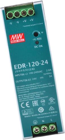 GFZ EDR-120-24 120W Industrial Switching Power Supply 24VDC 5A Output, 85-264VAC Input for LED Lighting, Communication Systems in Kuwait