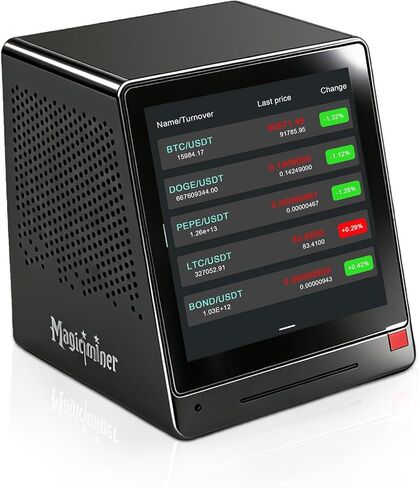 جهاز تعدين بيتكوين سولو 4 في 1 (1000KH/S، 25W، SHA-256)، شريط الأسهم/التشفير، مكبر صوت بلوتوث وشاحن لاسلكي - صغير الحجم وأنيق للدراسة ومنضدة النوم in Kuwait