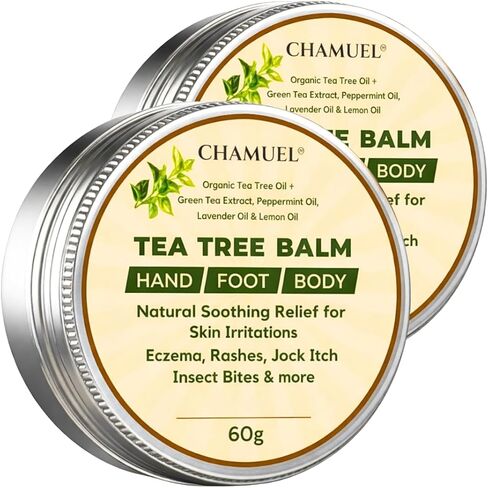 TEA TREE OIL BALM -100% All Natural | Great Cream for Soothing Irritations like Eczema, Psoriasis, Rashes, Insect Bites, Folliculitis, Acne, Itches, Dry Chapped Heels, Cuticles, Saddle Sores and more! in Saudi Arabia
