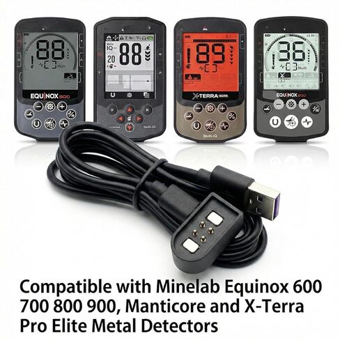 كابل شحن مغناطيسي متوافق مع أجهزة Minelab Equinox 600 700 800 900 وManticore وX-Terra Pro Elite للكشف عن المعادن، وكابل شحن بديل USB in Kuwait