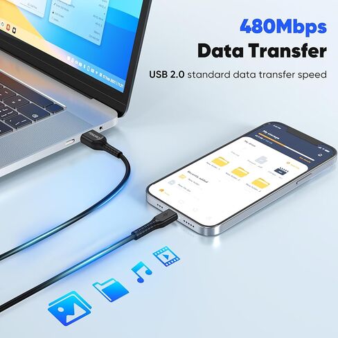 FEMORO USB to USB C Cable 2ft Short 2-Pack, Upgraded Non-Tangle Soft Cord 3.1A Charging & 480Mbps Data Transfer, Type A to C for iPhone 17/16/15 Galaxy S/Z/A/M Series Tablet Car Charger Power Bank in Kuwait