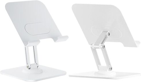 LICAEVEY Foldable Tablet Stand, Adjustable Aluminum Desktop Holder with 360 Rotation & Anti Slip Pads, Compatible with 4-13" Tablets and Phones (Black) in Kuwait