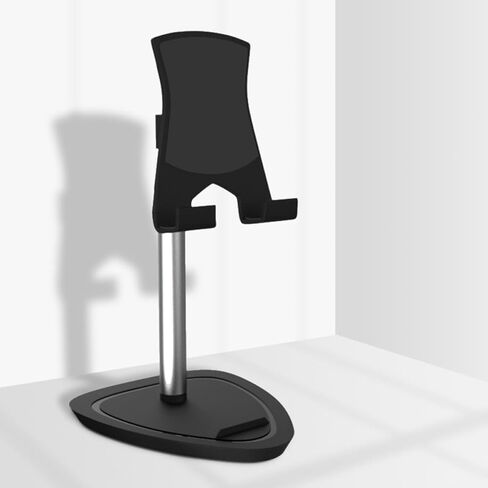 Universal Metal Retractable Phone Holder for Desk Adjustable Lazy Stand for Smartphones and Tablets Compact Design Black in Kuwait