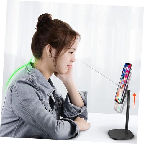 Housoutil Portable Lazy Phone Bracket Desktop Tablet Clip Phone Holder Stand for Smartphone Flat Base in Kuwait