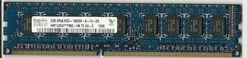 HYNIX 2GB DDR3 PC3-10600 1333MHz ECC غير مسجلة CL9 1.5V رتبة مزدوجة 240Pins ذاكرة DIMM القياسية P/N: HMT125U7TFR8C-H9 in Kuwait