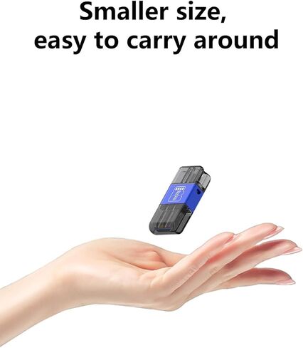 قارئ بطاقات، UYRUREL Type-c/USB 2 في 1، قارئ بطاقات، مناسب لبطاقات TF وMicro SD، عالمي للهواتف المحمولة والأجهزة اللوحية وأجهزة الكمبيوتر، التوصيل والتشغيل، أزرق. in Kuwait
