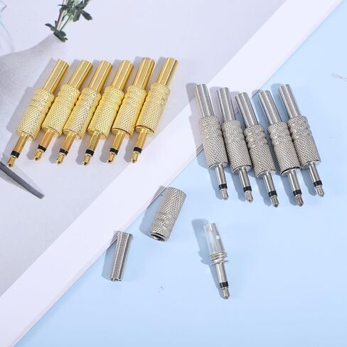 12PCS 3.5mm Jack 1/8" Replacement Repair Jack Quarter Inch to Headphone-Jack, TS Mono Male Plug Adapter 3.5mm Solder Type DIY Audio Cable Connector for Audio Cable Repair in Kuwait