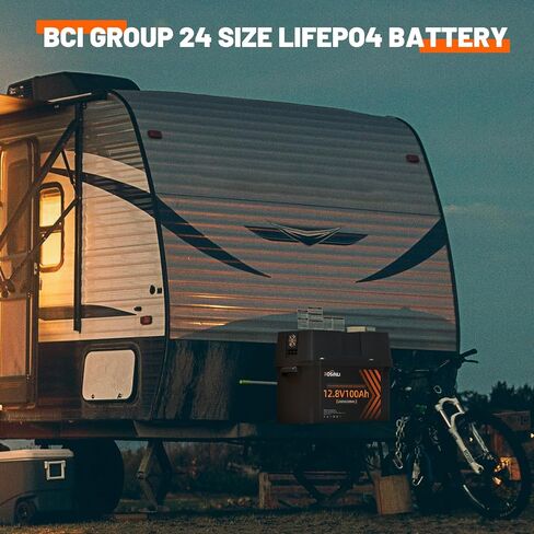 2Pack 12V 100Ah BCI Group 24 LiFePO4 Battery, Built in 100A BMS, Max. 15000 Deep Cycle Lithium Rechargeable Battery for RV, Trolling Motor, Camping, Marine, Solar, Home Energy Storage in Kuwait