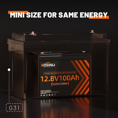 2Pack 12V 100Ah BCI Group 24 LiFePO4 Battery, Built in 100A BMS, Max. 15000 Deep Cycle Lithium Rechargeable Battery for RV, Trolling Motor, Camping, Marine, Solar, Home Energy Storage in Kuwait