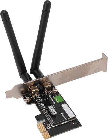Fabater PCIe WiFi Adapter, 300Mbps 2.4GHz PCI Ex1 High Speed Wireless Network Adapter for Desktop PC, PCIe WiFi Card with Easy Installation and 2 Antennas for 7,8,10,11 and in Kuwait