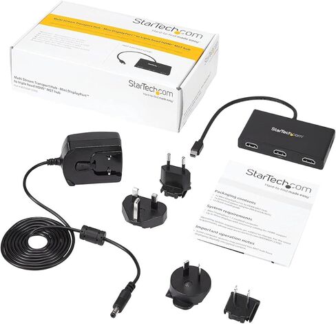 StarTech.com محول شاشات متعددة 3 منافذ، Mini DisplayPort إلى HDMI MST Hub، 3X 1080p، مقسم فيديو لوضع سطح المكتب الممتد، Windows - 3 منافذ Mini DisplayPort إلى HDMI متعدد الشاشات in Kuwait