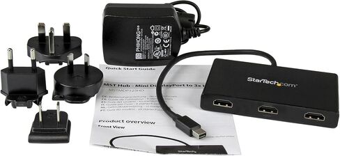 StarTech.com محول شاشات متعددة 3 منافذ، Mini DisplayPort إلى HDMI MST Hub، 3X 1080p، مقسم فيديو لوضع سطح المكتب الممتد، Windows - 3 منافذ Mini DisplayPort إلى HDMI متعدد الشاشات in Kuwait